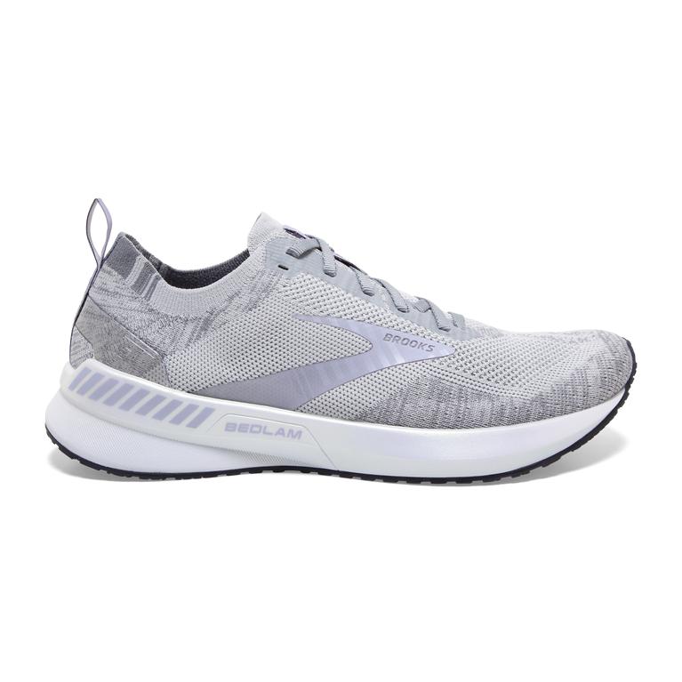 Brooks Womens Bedlam 3 Road Running Shoes - Oyster/Purple Heather/Grey (375809-MTV)